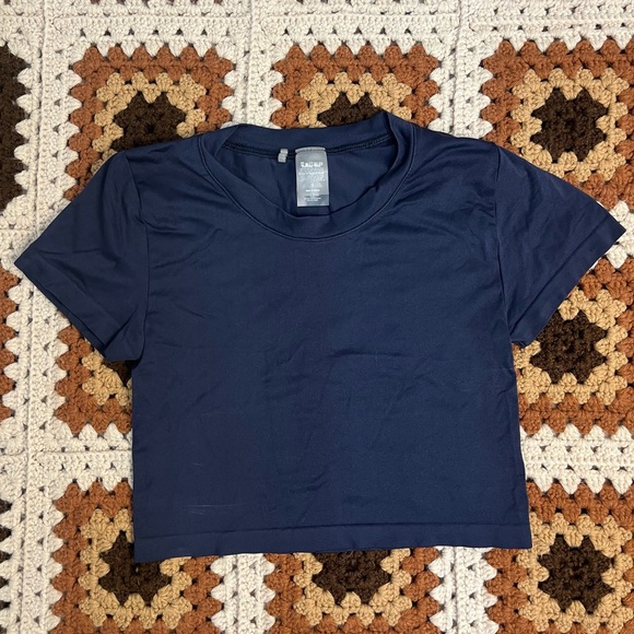 Sunday Best Tops - Sunday Best Sinch Seamless Dark Blue Crop Top Athletic Small